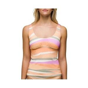 prAna NEW XS Mallorca Tankini Swim Top‎ Waves Striped Pink Green Colorful Padded